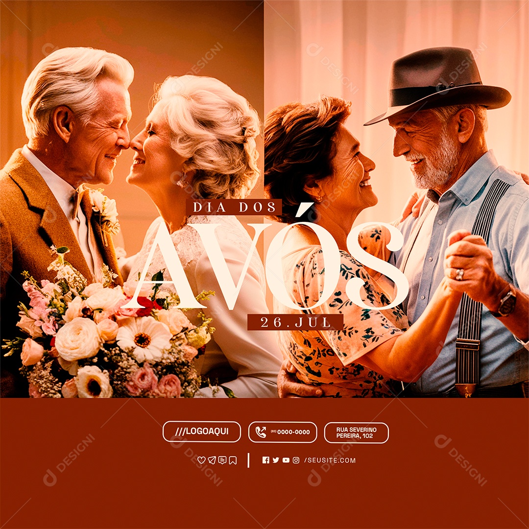 Dia dos Avós 26 de Julho Social Media PSD Editável