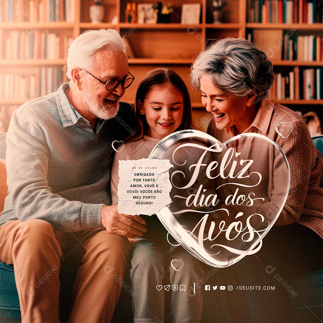 Feliz Dia dos Avós 26 de Julho Social Media PSD Editável