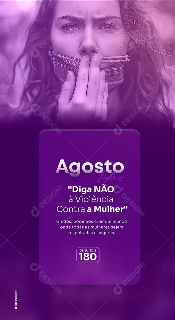 Agosto Lilás Social Media PSD Editável