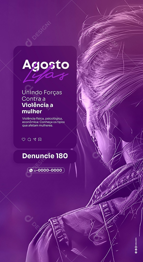 Agosto Lilás Social Media PSD Editável