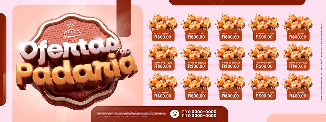 Banner Ofertas da Padaria Social Media PSD Editável