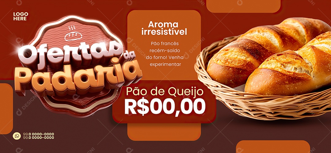 Banner Ofertas da Padaria Social Media PSD Editável