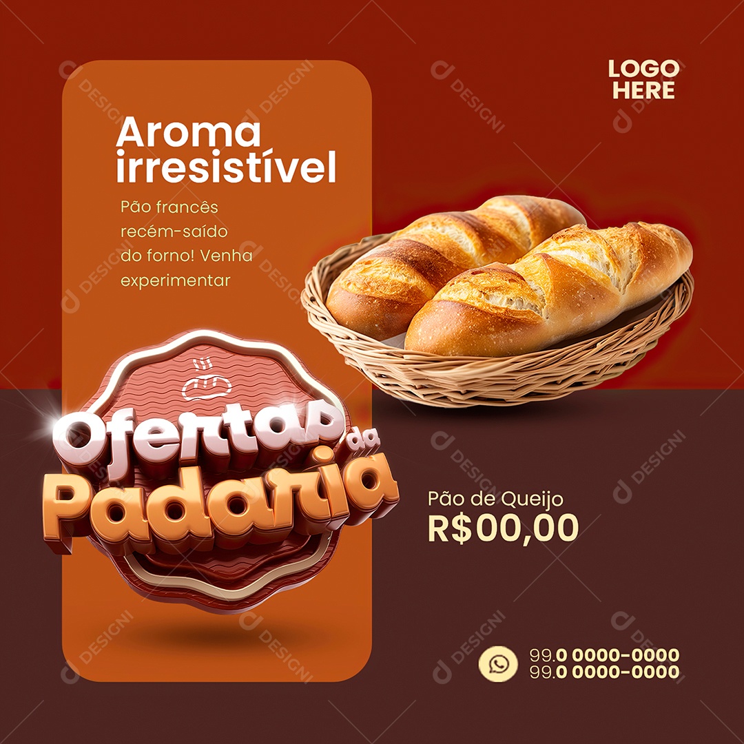 Ofertas da Padaria Social Media PSD Editável