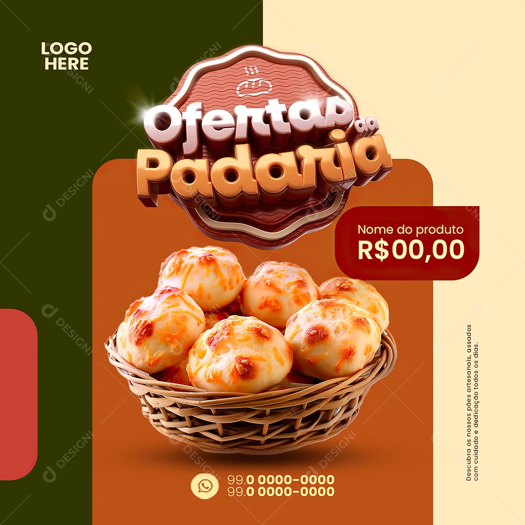 Ofertas da Padaria Social Media PSD Editável