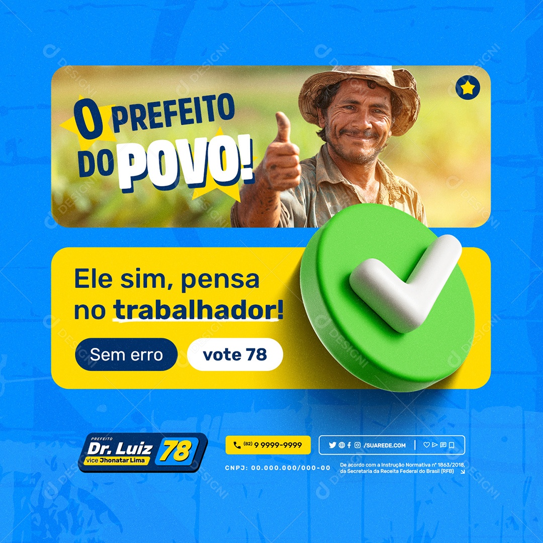 Eleições 2024 O Prefeito do Povo Social Media PSD Editável