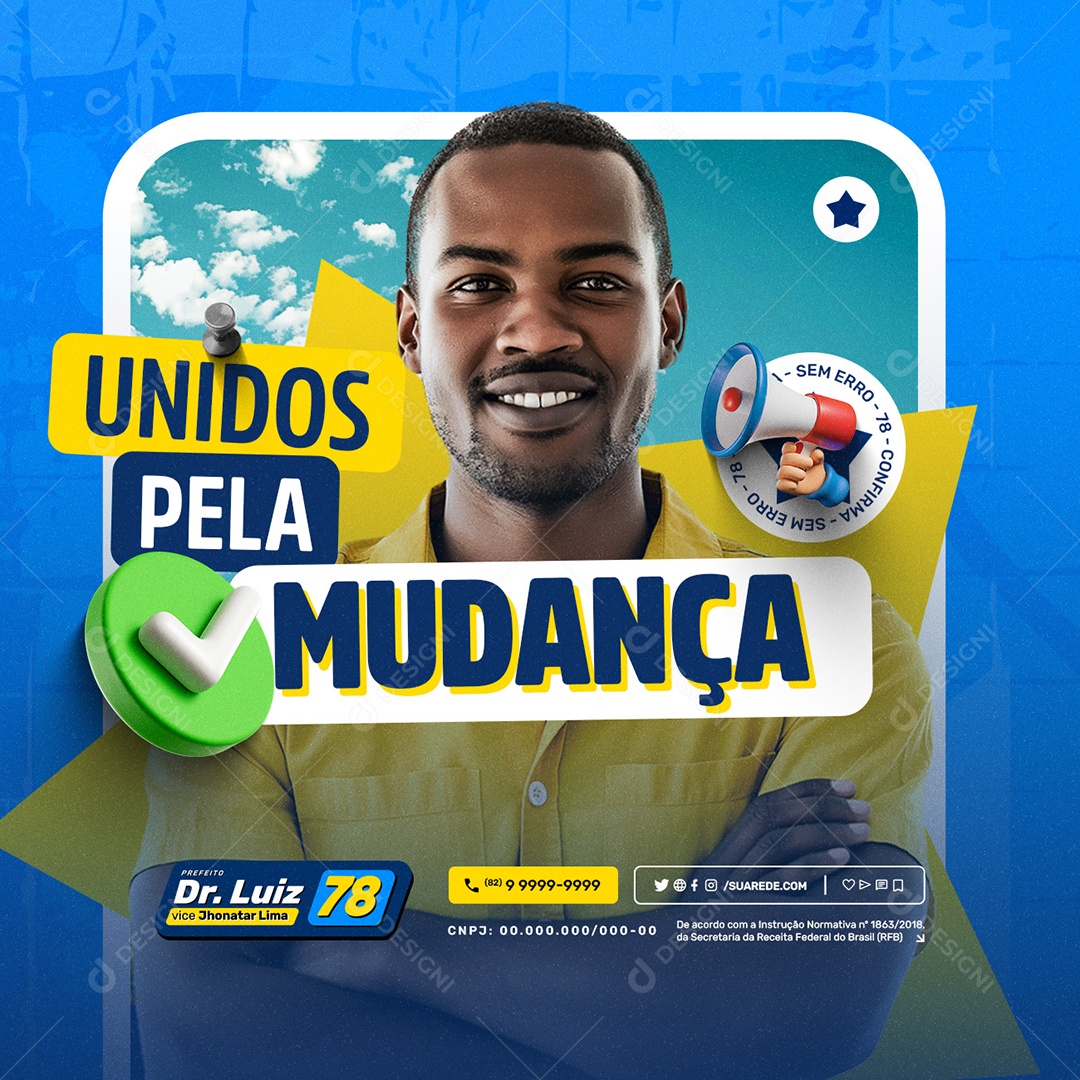 Eleições 2024 Unidos pela Mudança Social Media PSD Editável
