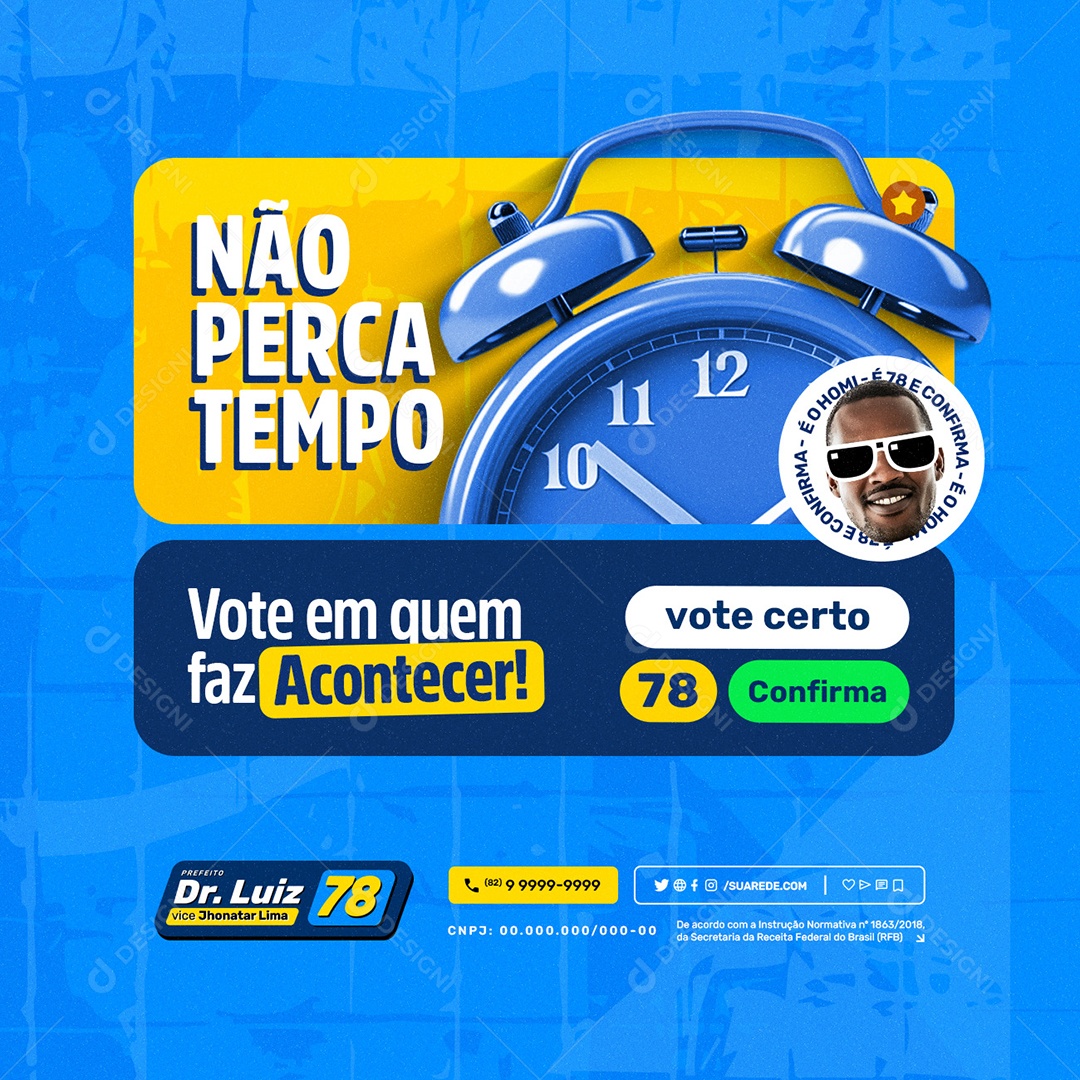 Eleições 2024 Não Perca Tempo Social Media PSD Editável