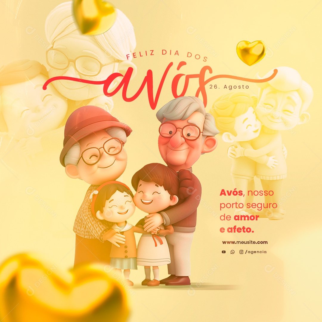 Feliz Dia dos Avós 26 de Julho Social Media PSD Editável