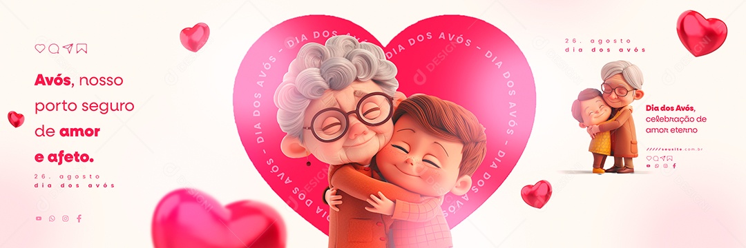 Carrossel Dia dos Avós 26 de Julho nosso Porot Seguro Social Media PSD Editável
