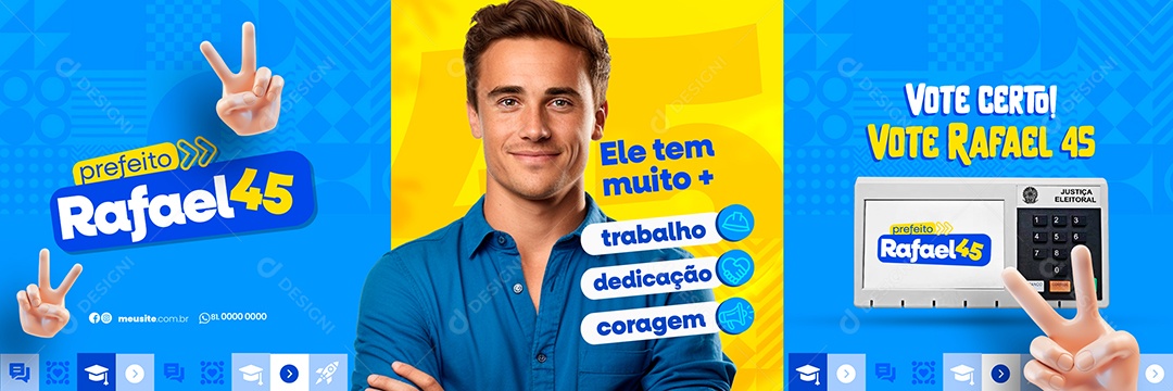 Carrossel Política Prefeito Rafael Social Media PSD Editável