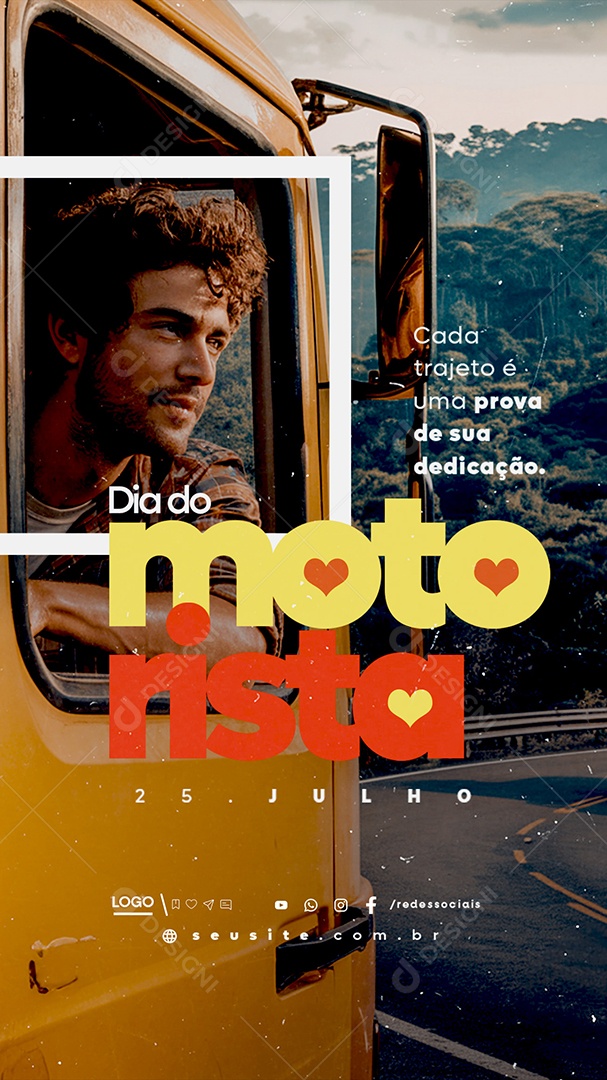 Story Dia do Motorista 25 de Julho Social Media PSD Editável