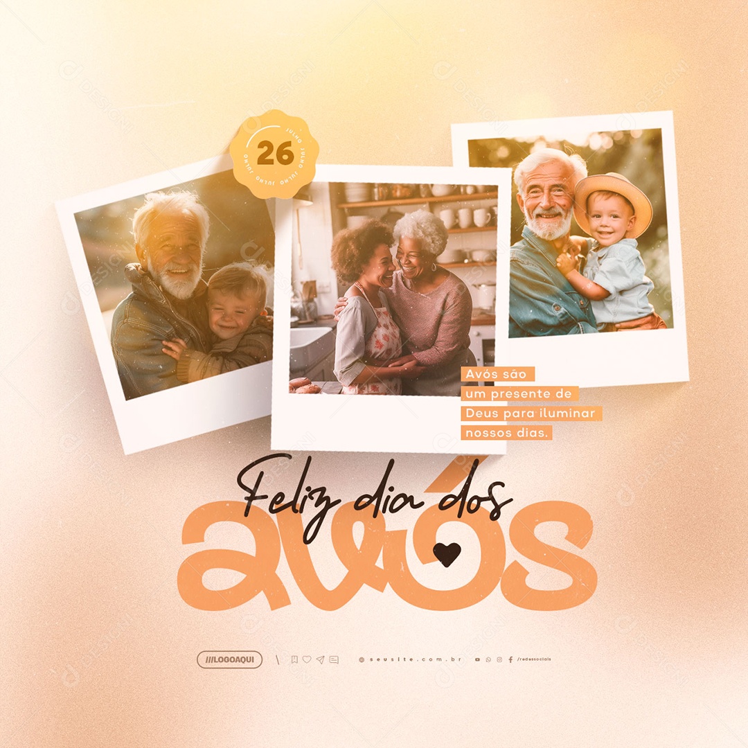 Feliz Dia dos Avós 26 de Julho Social Media PSD Editável