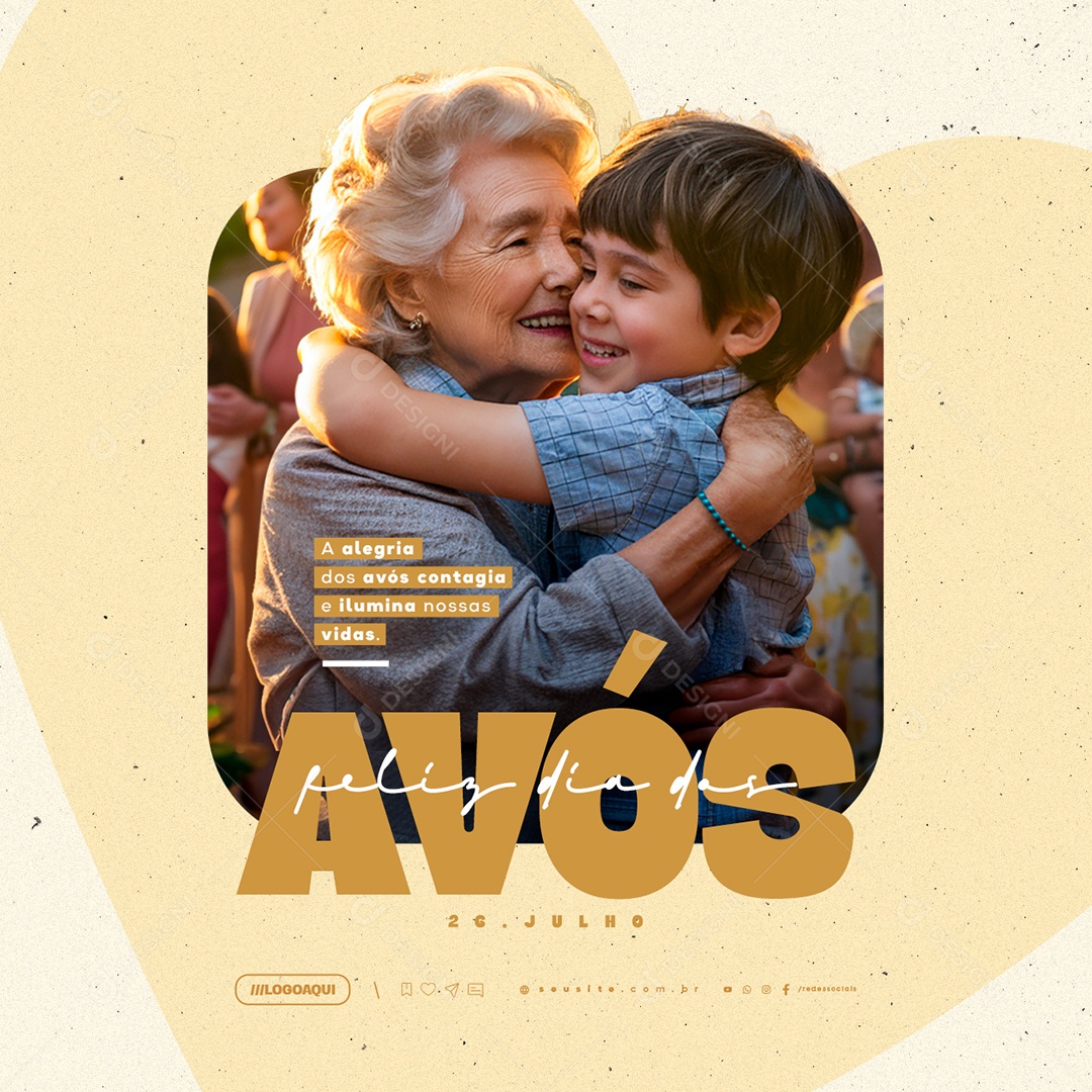 Feliz Dia dos Avós 26 de Julho A Alegria dos Avós Contagia Social Media PSD Editável