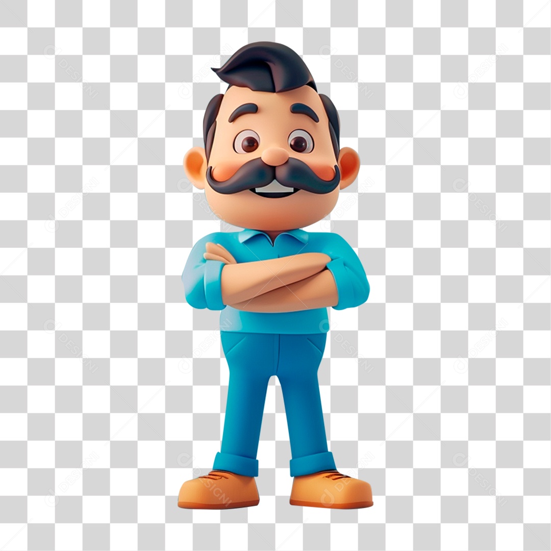 Homem Pai de Bigode PNG Transparente