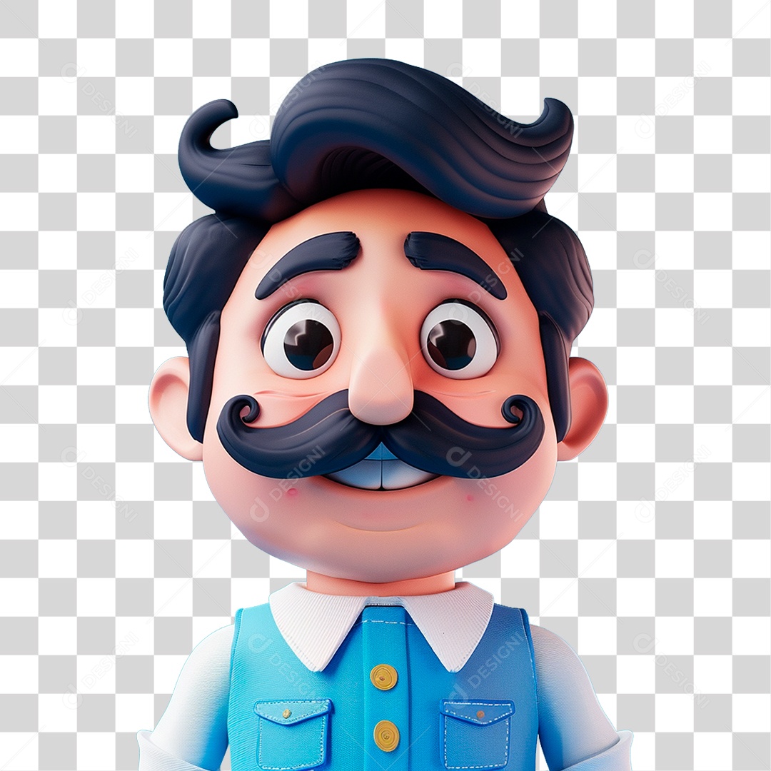 Homem Pai de Bigode PNG Transparente