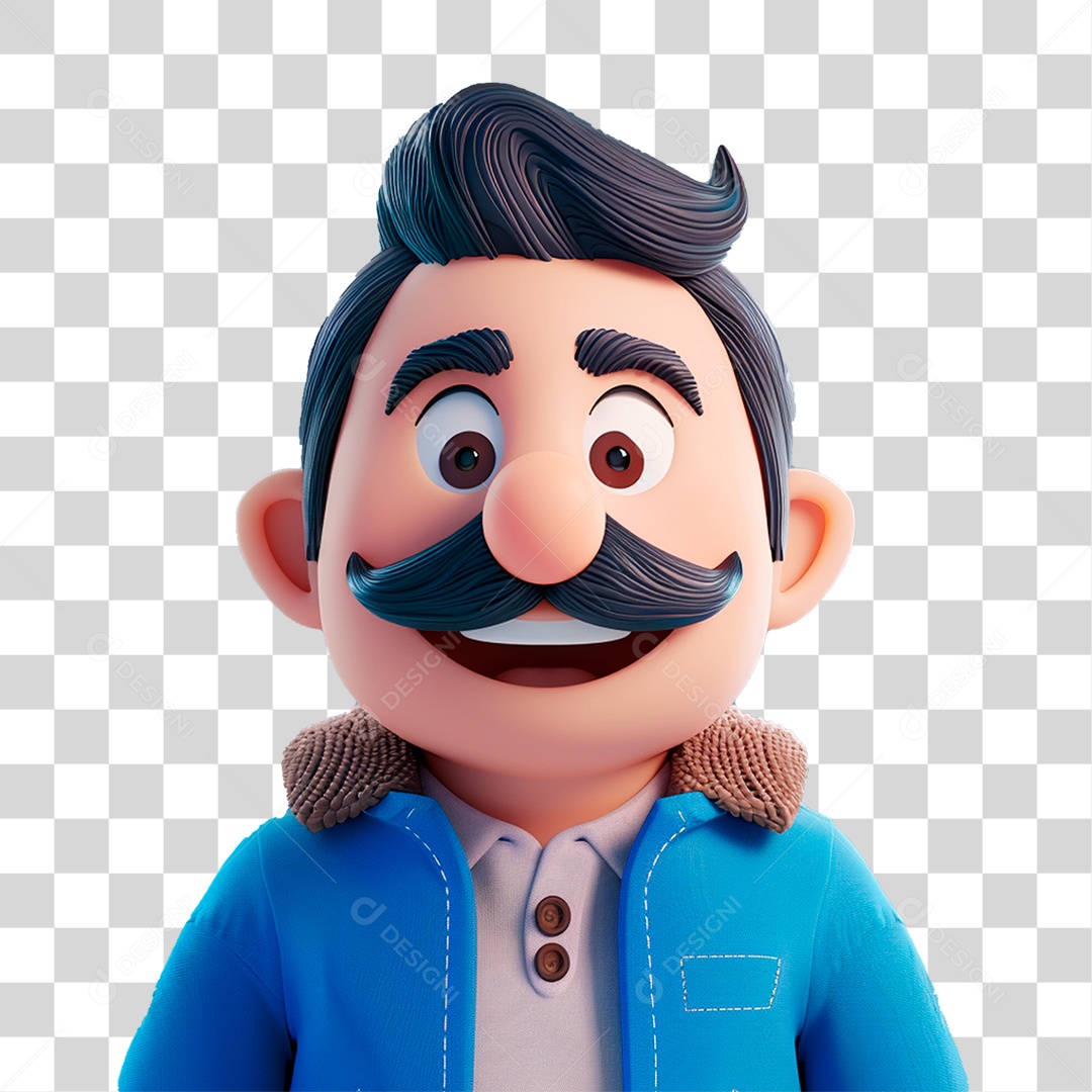 Homem Pai de Bigode PNG Transparente