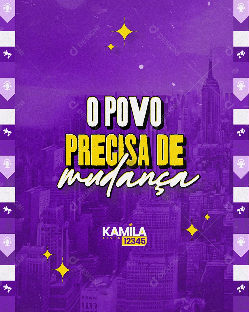 Política o Povo Precisa de Mudança Social Media PSD Editável