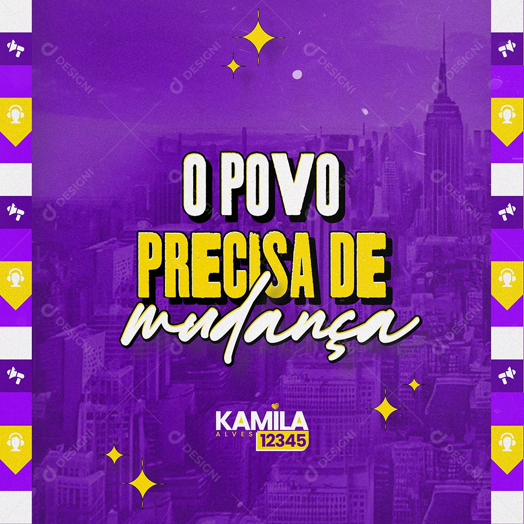 Feed Política o Povo Precisa de Mudança Social Media PSD Editável