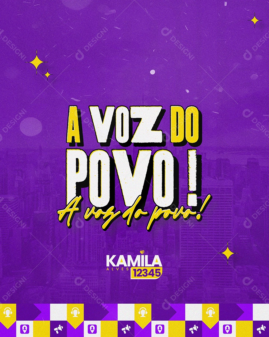 Política a Voz do Povo Social Media PSD Editável