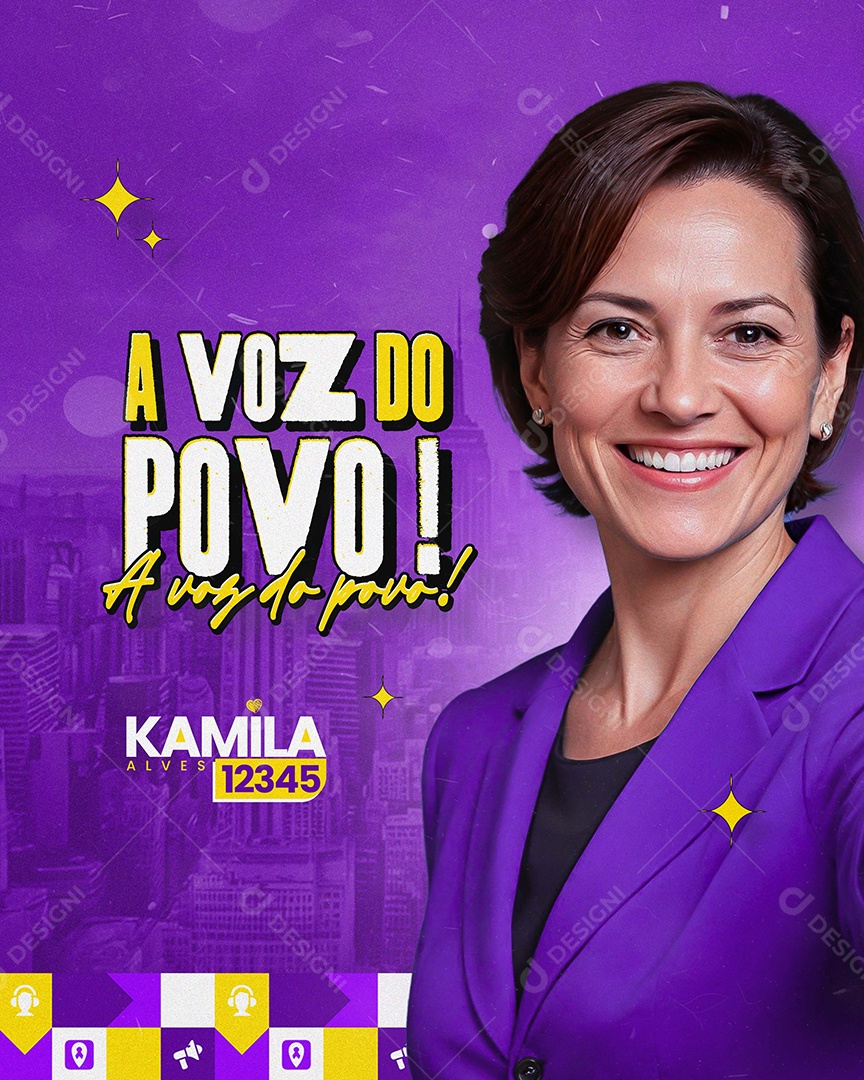 Política Prefeita Kamila Alves a Voz do Povo Social Media PSD Editável