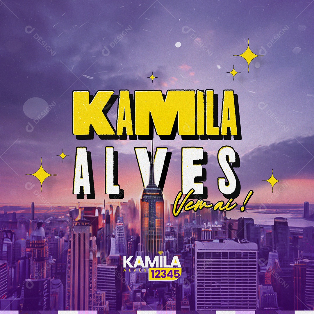 Feed Política Kamila Alves Vem Aí Social Media PSD Editável