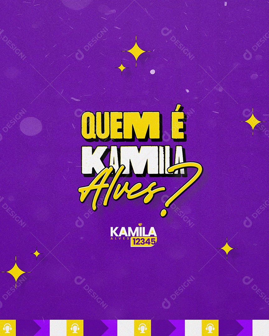 Política Quem é Kamila Alves Social Media PSD Editável