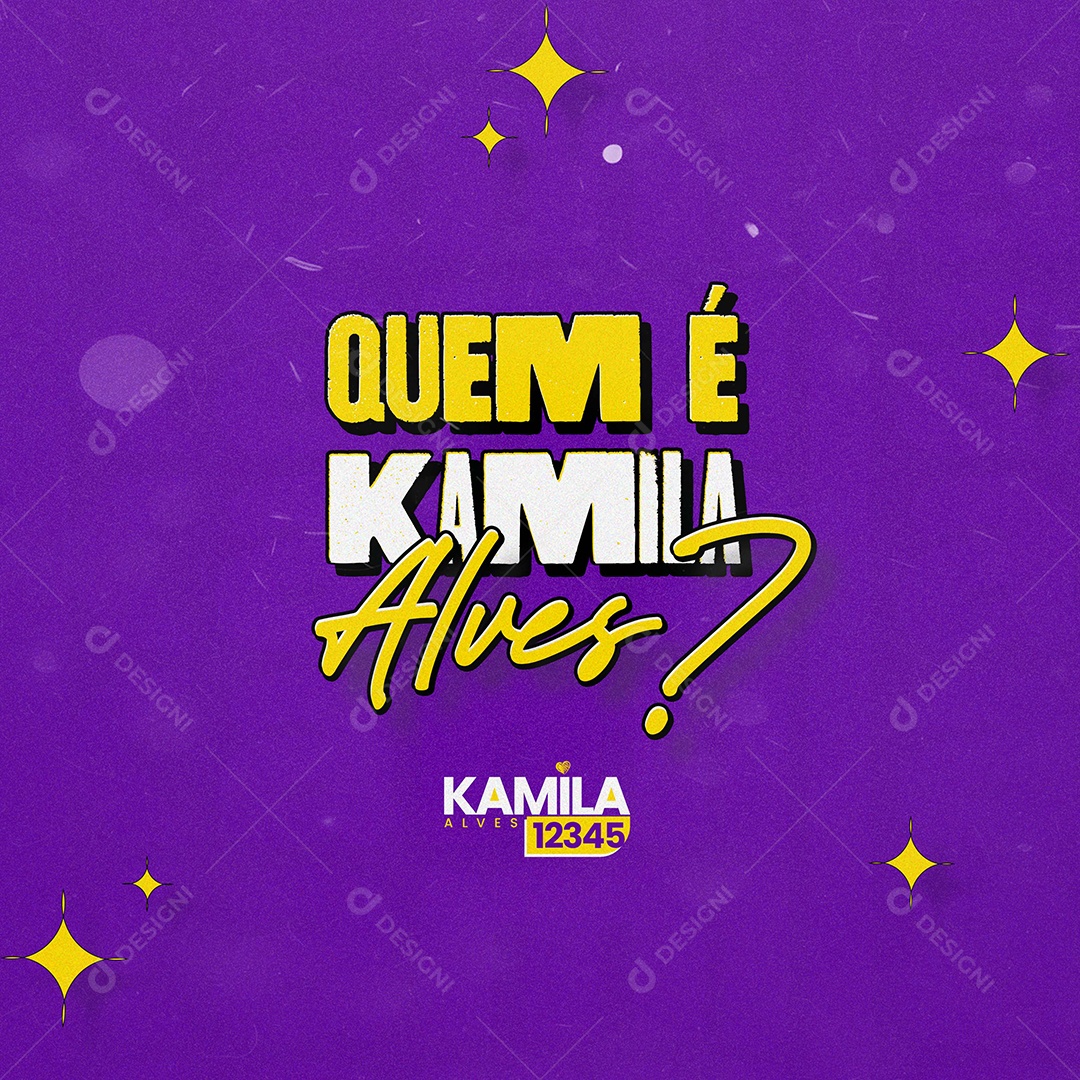 Feed Política Quem é Kamila Alves Social Media PSD Editável
