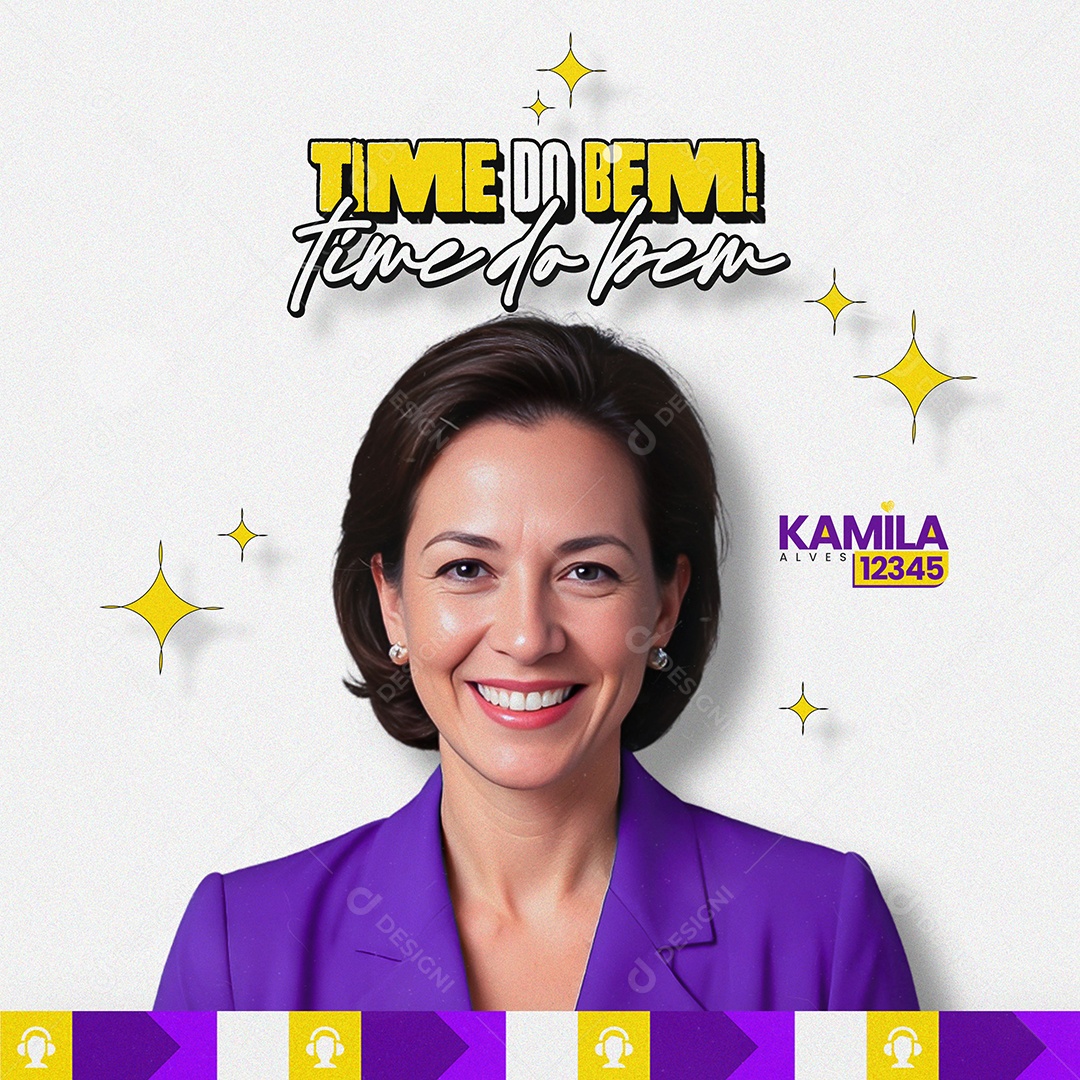 Feed Política Prefeita Kamila Alves Time do Bem Social Media PSD Editável