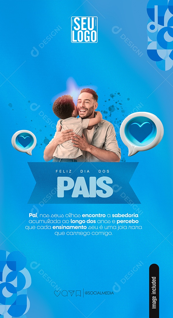 Story Dia Dos Pais 11 de Agosto Pai nos seus Olhos Encontro a Sabedoria Social Media PSD Editável