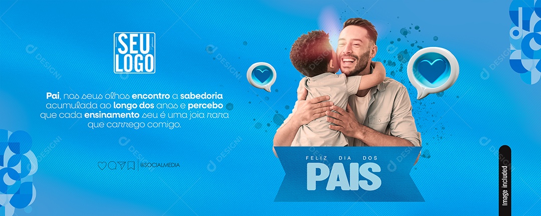 Banner Dia Dos Pais 11 de Agosto Pai nos seus Olhos Encontro a Sabedoria Social Media PSD Editável
