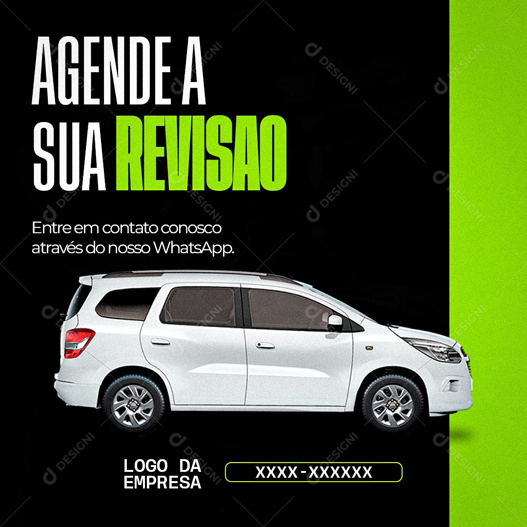 Oficina Mecânica Agende a Sua Revisão Social Media PSD Editável