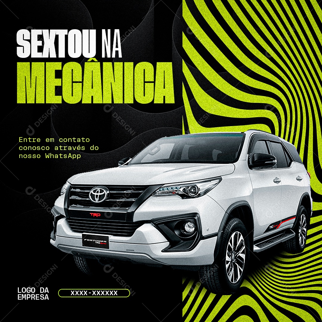 Oficina Mecânica Automotivo Sextou na Mecânica Social Media PSD Editável