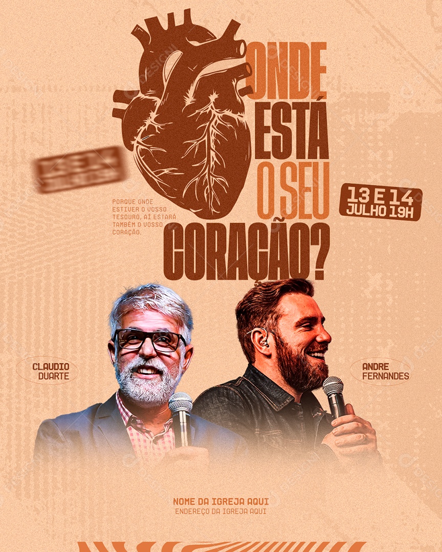 Onde Esta o Seu Coração Social Media PSD Editável