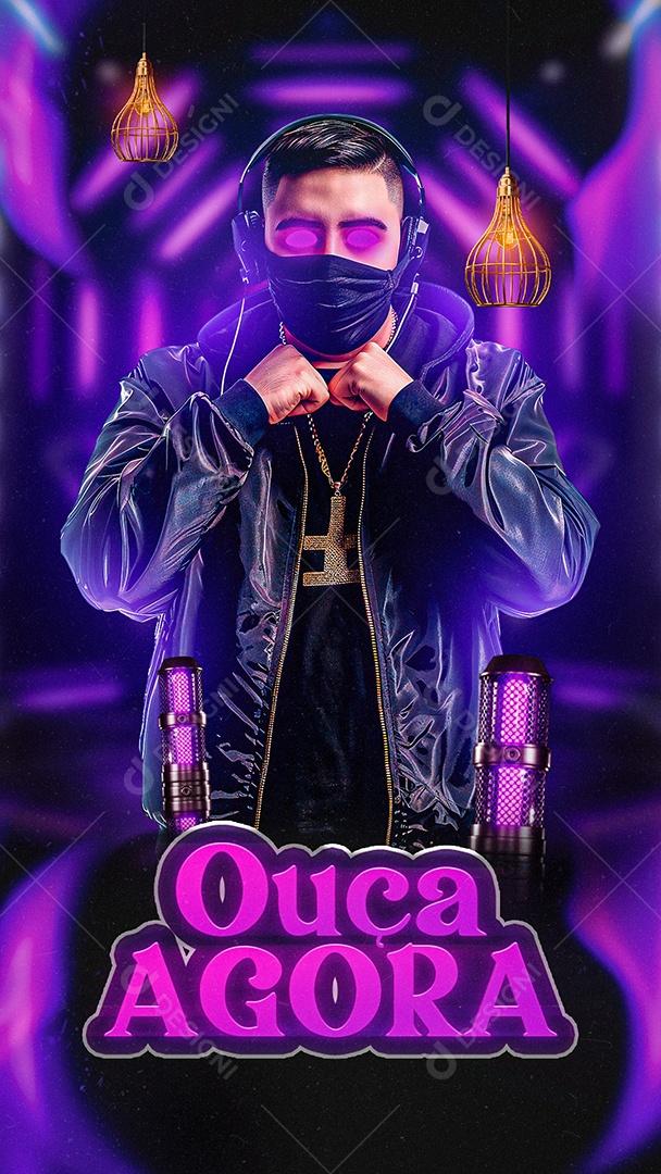 Story Flyer Ouça Agora Social Media PSD Editável