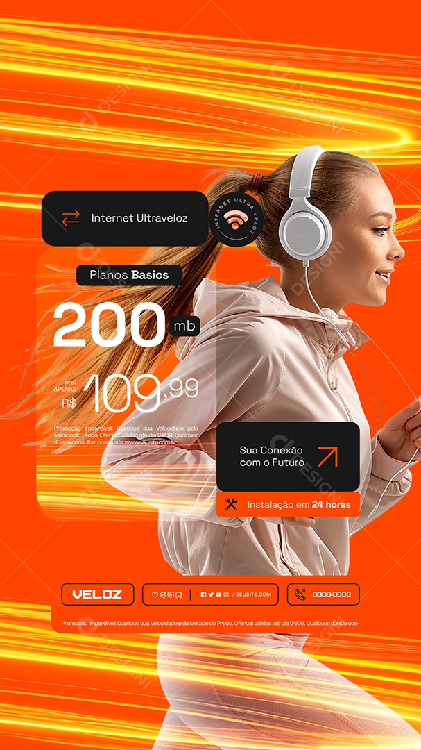 Story Internet Ultra Veloz Social Media PSD Editável