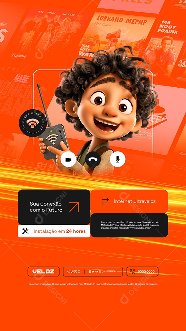 Story Internet Ultra Veloz sua Conexão com o Futuro Social Media PSD Editável