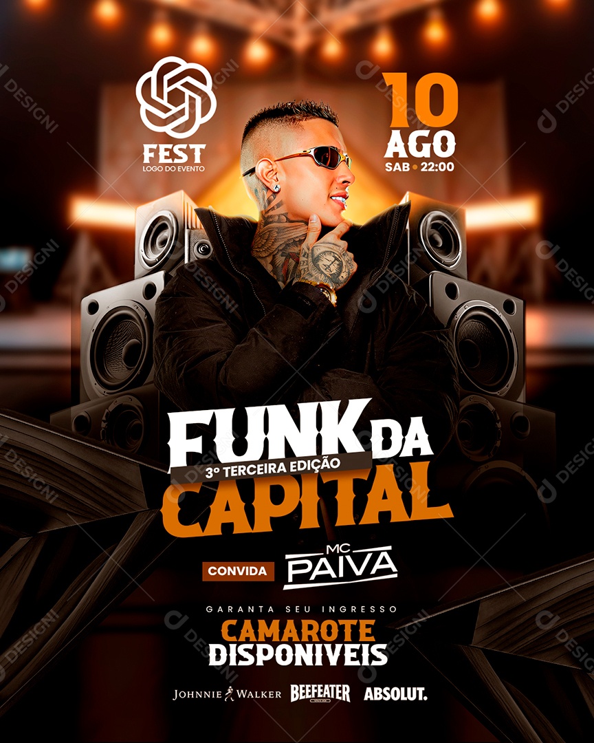 Funk da Capital Mc Paiva Feed Social Media PSD Editável