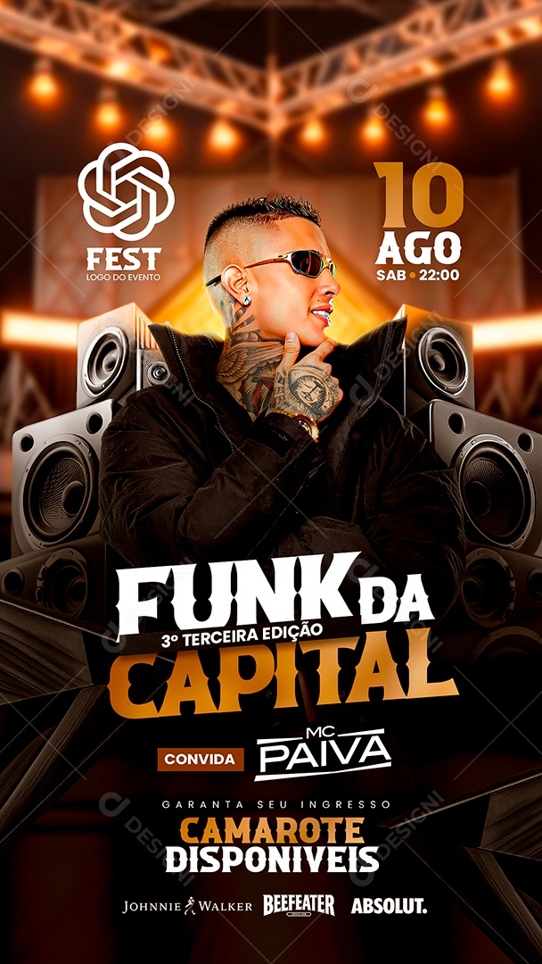 Funk da Capital Mc Paiva Story Social Media PSD Editável
