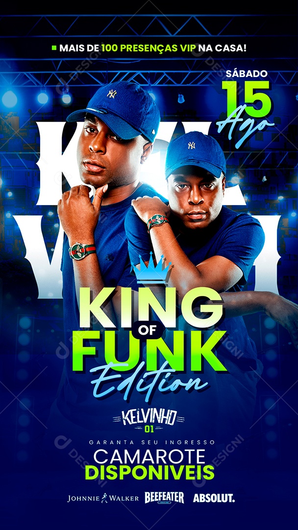 The King Funk Mc Kelvinho Story Social Media PSD Editável
