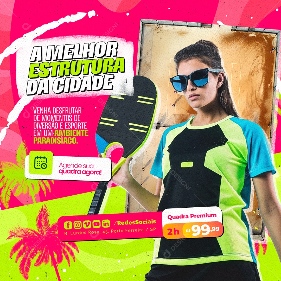 Beach Tennis A Melhor Estrutura da Cidade Social Media PSD Editável