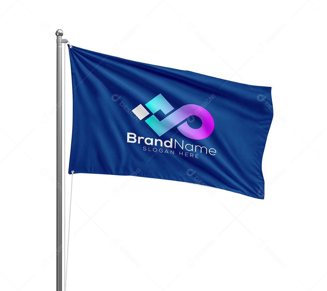 Bandeira de Divulgação Mockup PSD Editável