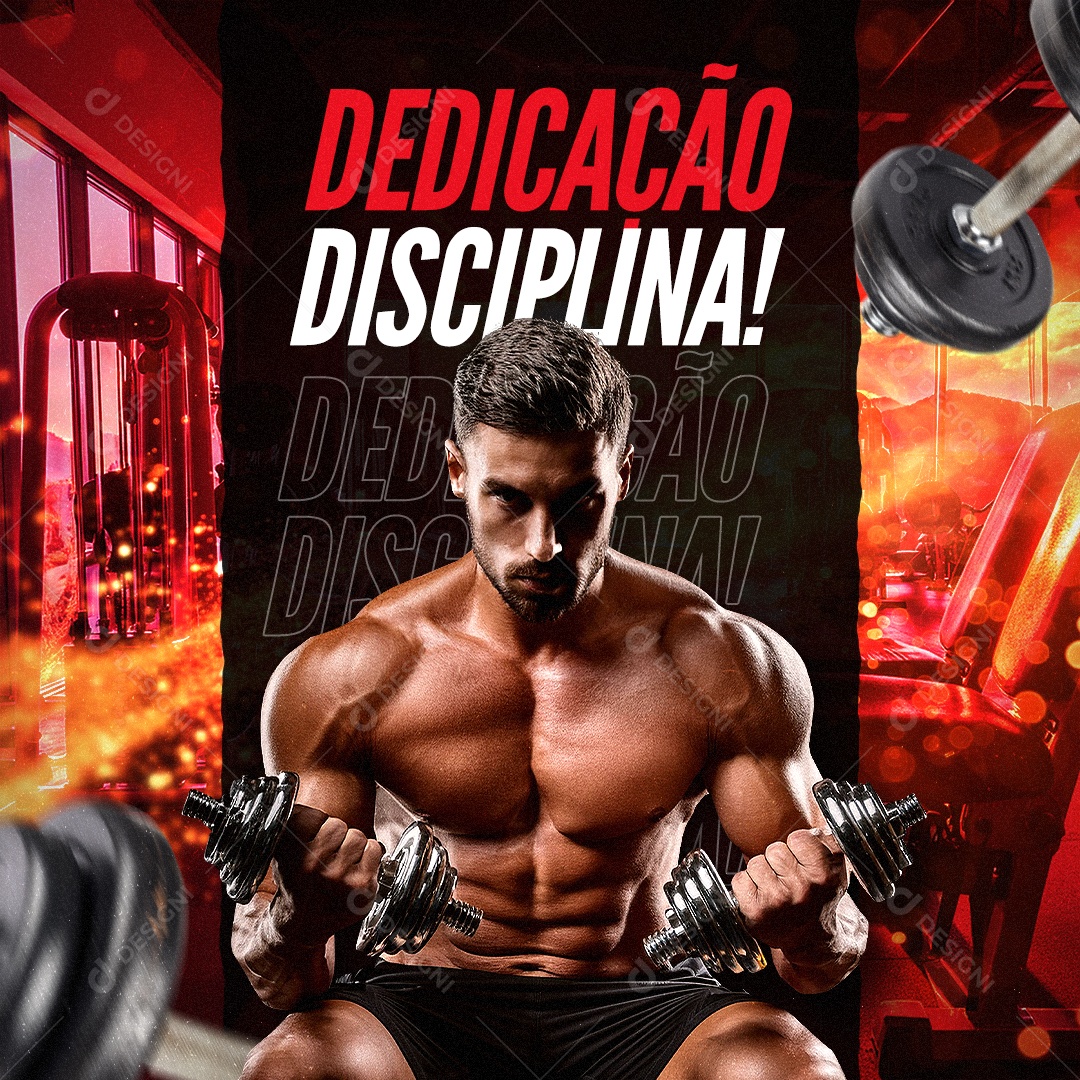 Academia Dedicação Disciplina Social Media PSD Editável