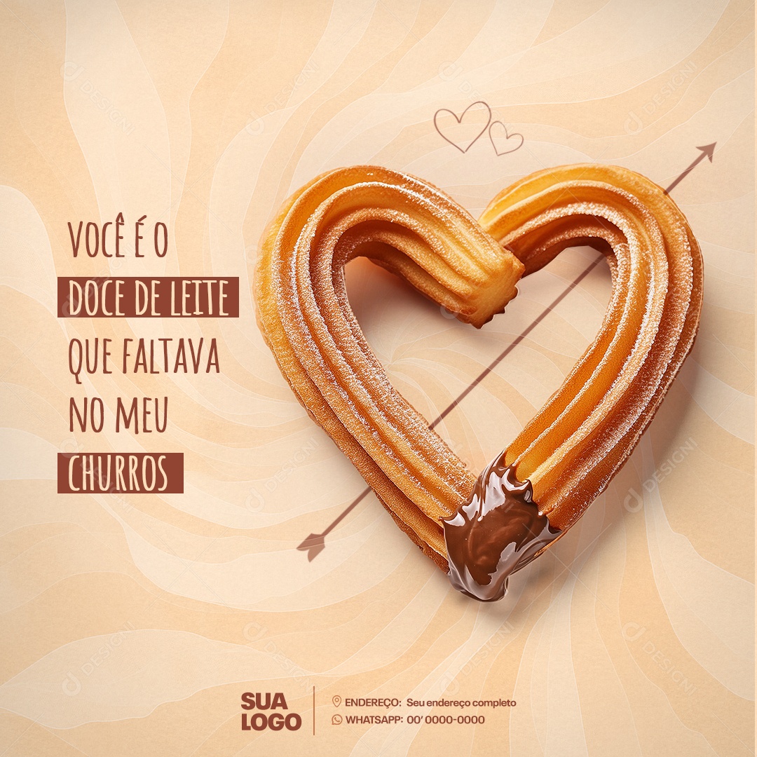 Churros Você é o Doce de Leite Social Media PSD Editável