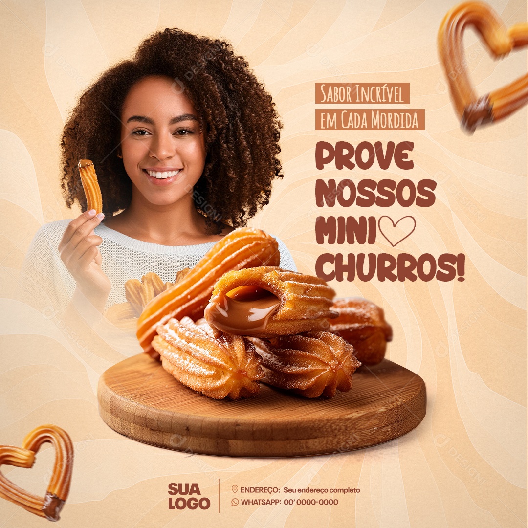 Churros Sabor Incrível Social Media PSD Editável