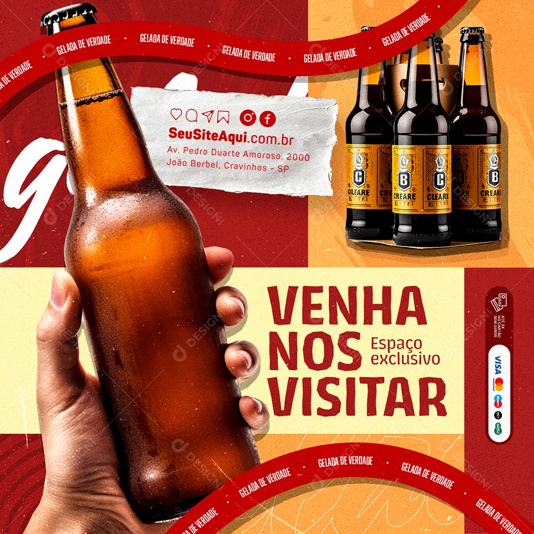 Cervejaria Venha nos Visitar Social Media PSD Editável