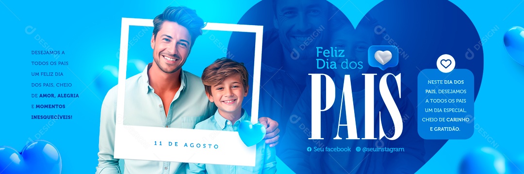 Carrossel Feliz Dia Dos Pais 11 de Agosto Social Media PSD Editável