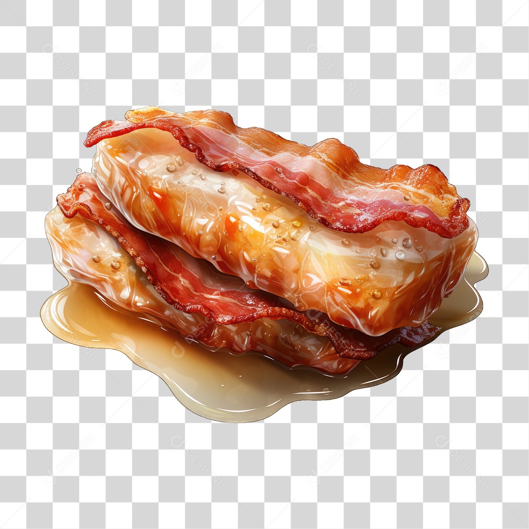 Fatias Pedaços de Bacon PNG Transparente