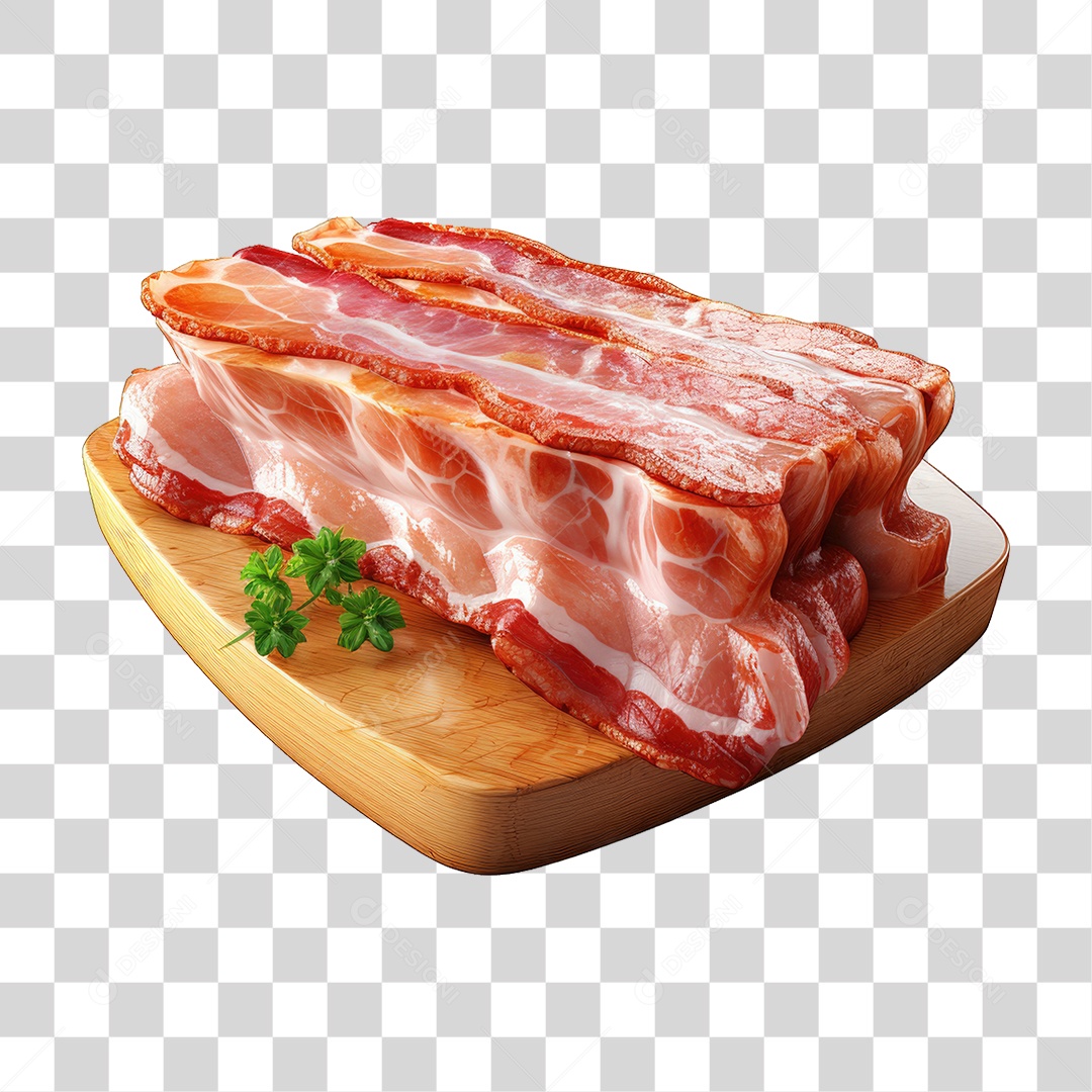 Fatias Pedaços de Bacon PNG Transparente