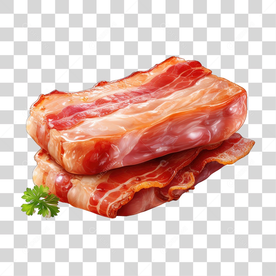 Fatias Pedaços de Bacon PNG Transparente