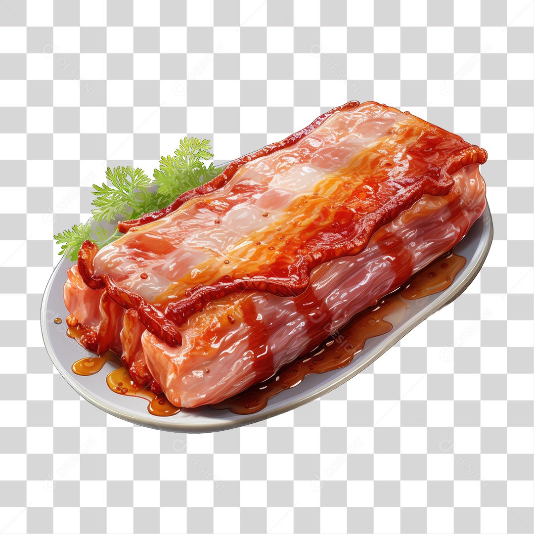 Fatias Pedaços de Bacon PNG Transparente